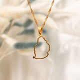 Mauritius Outline Pendant (Gold)