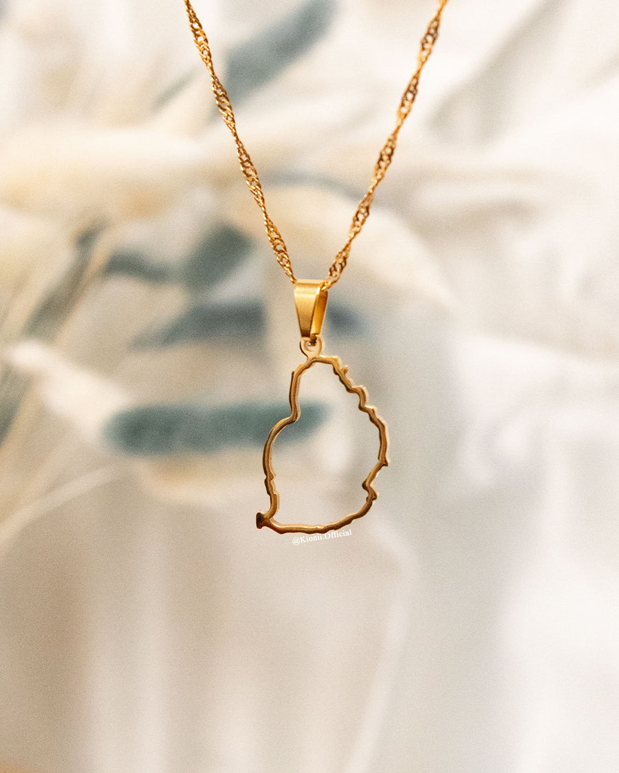 Mauritius Outline Pendant (Gold)