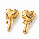 Molten Heart Earrings (Gold)