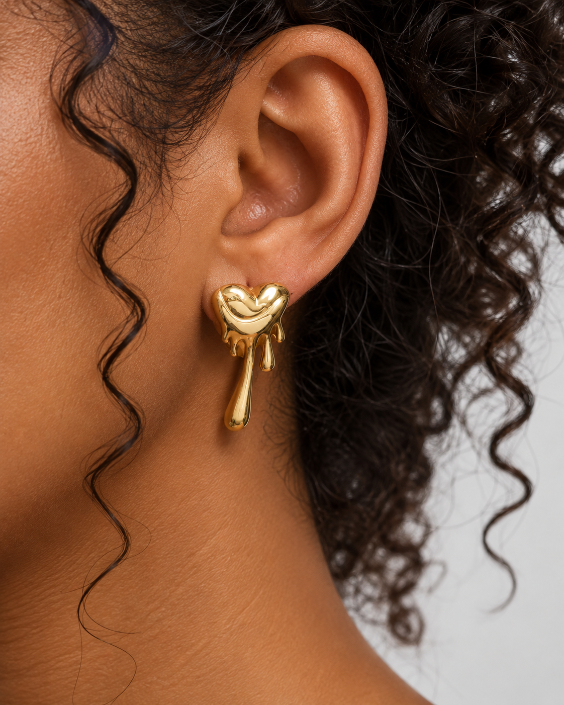 Molten Heart Earrings (Gold)