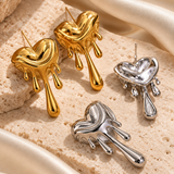 Molten Heart Earrings (Gold)