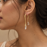 Moonveil Glass Earrings (Gold)
