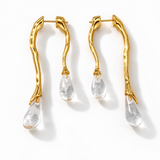 Moonveil Glass Earrings (Gold)