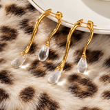 Moonveil Glass Earrings (Gold)