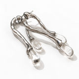 Moonveil Glass Earrings (Silver)