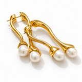 Moonveil Pearl Earrings (Gold)