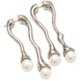 Moonveil Pearl Earrings (Silver)