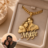 Engraved Custom Portrait Nameplate Pendant Necklace