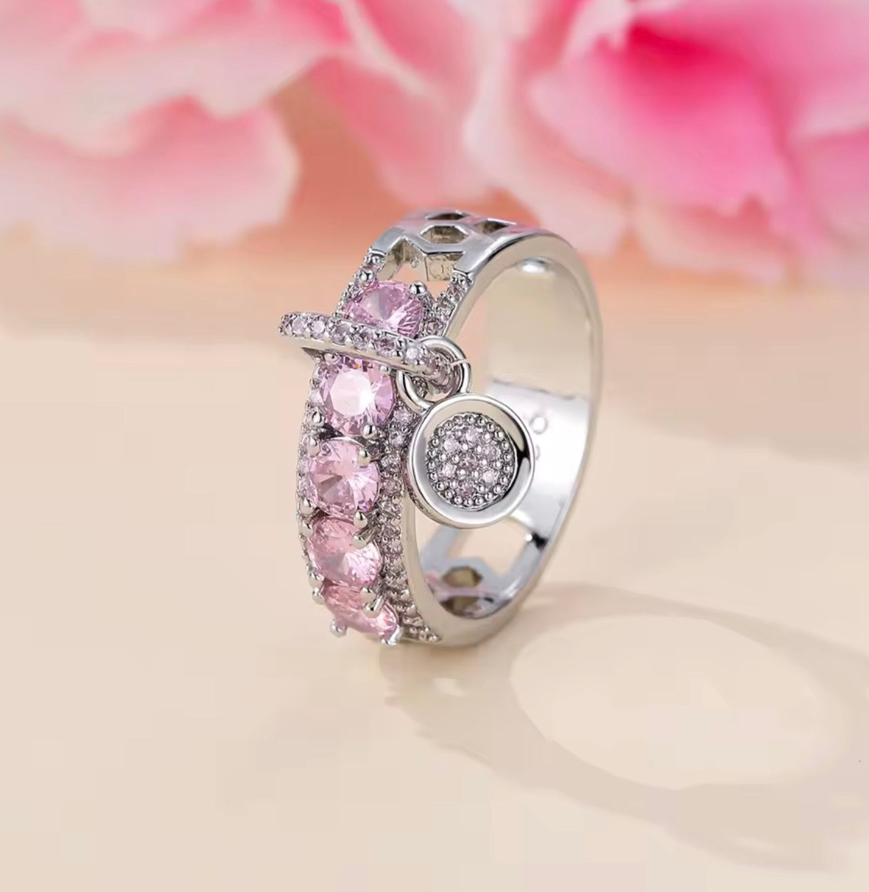 Crystal Dangle Charm Rings