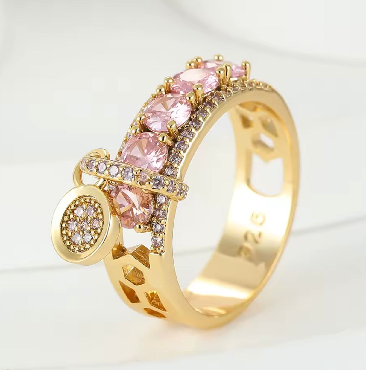 Crystal Dangle Charm Rings