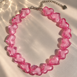 Jelly Heart Beaded Necklace