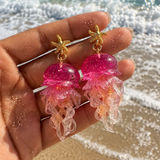Pink Jellyfish Earrings