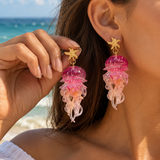 Pink Jellyfish Earrings