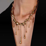 Waterdrop Statement Necklace - Gold