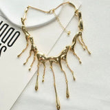 Waterdrop Statement Necklace - Gold