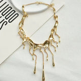Waterdrop Statement Necklace - Gold