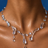 Clear Waterdrop Statement Necklace