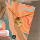 Africa Cut Out Heart Necklace