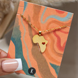 Africa Cut Out Heart Necklace