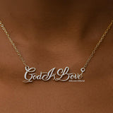 God is Love Signature Necklace - 18K Silver