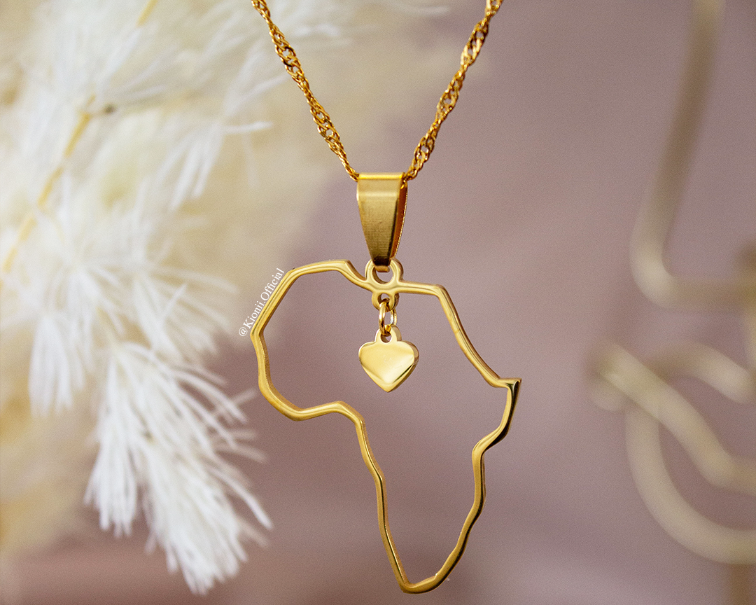 Africa Heart Map Necklace | Kionii Jewellery – KIONII