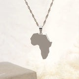 Femi Africa Map Pendant  (Silver)