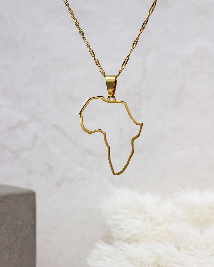 Africa Kisi Outline Necklace