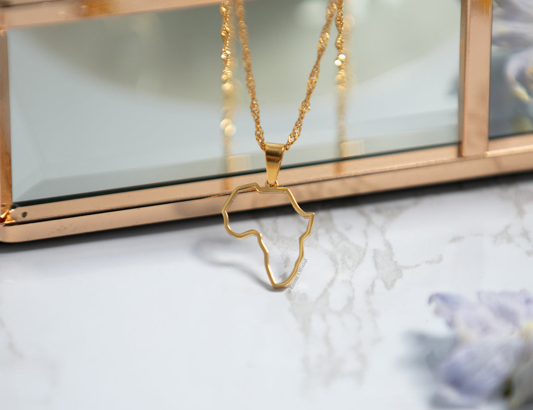 Africa Outline Mini Necklace - KIONII