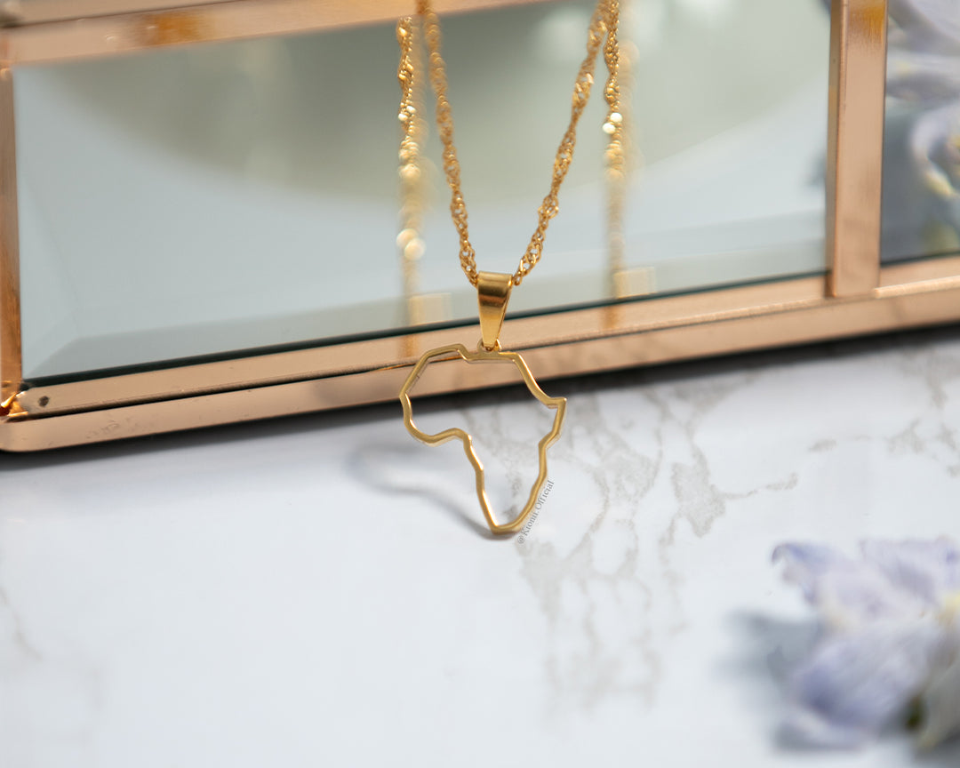 Africa Outline Mini Necklace - KIONII