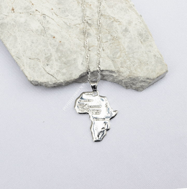 African Map Necklace (Silver) - KIONII