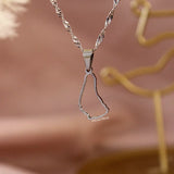 Barbados Outline Necklace (Silver)