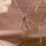 Barbados Outline Necklace (Silver)