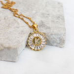 Crystal Initial Gold Necklace - KIONII