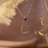 Ghana Outline Necklace (Silver)