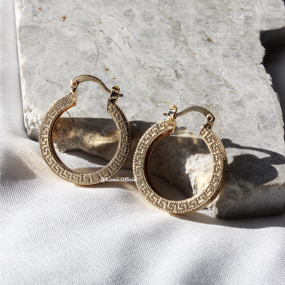 Greek Gold Hoops - KIONII