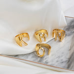 Initial Gold Chunky Ring - KIONII