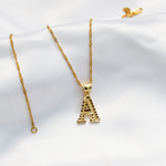 Initial Pendant Gold Plated Necklace - KIONII