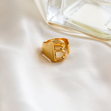 Initial Gold Chunky Ring - KIONII