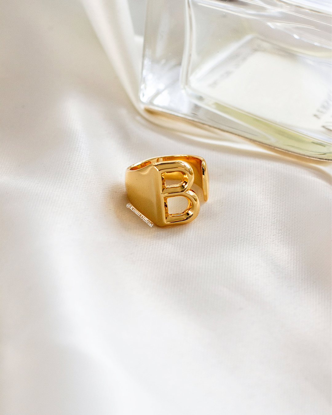 Initial Gold Chunky Ring - KIONII