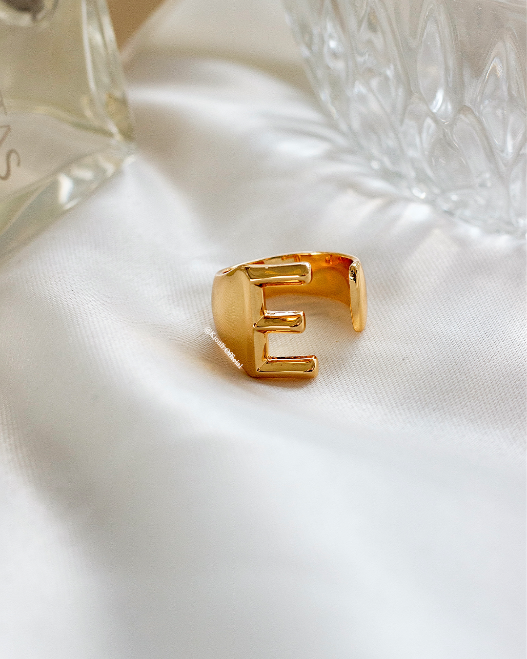 Initial Gold Chunky Ring - KIONII