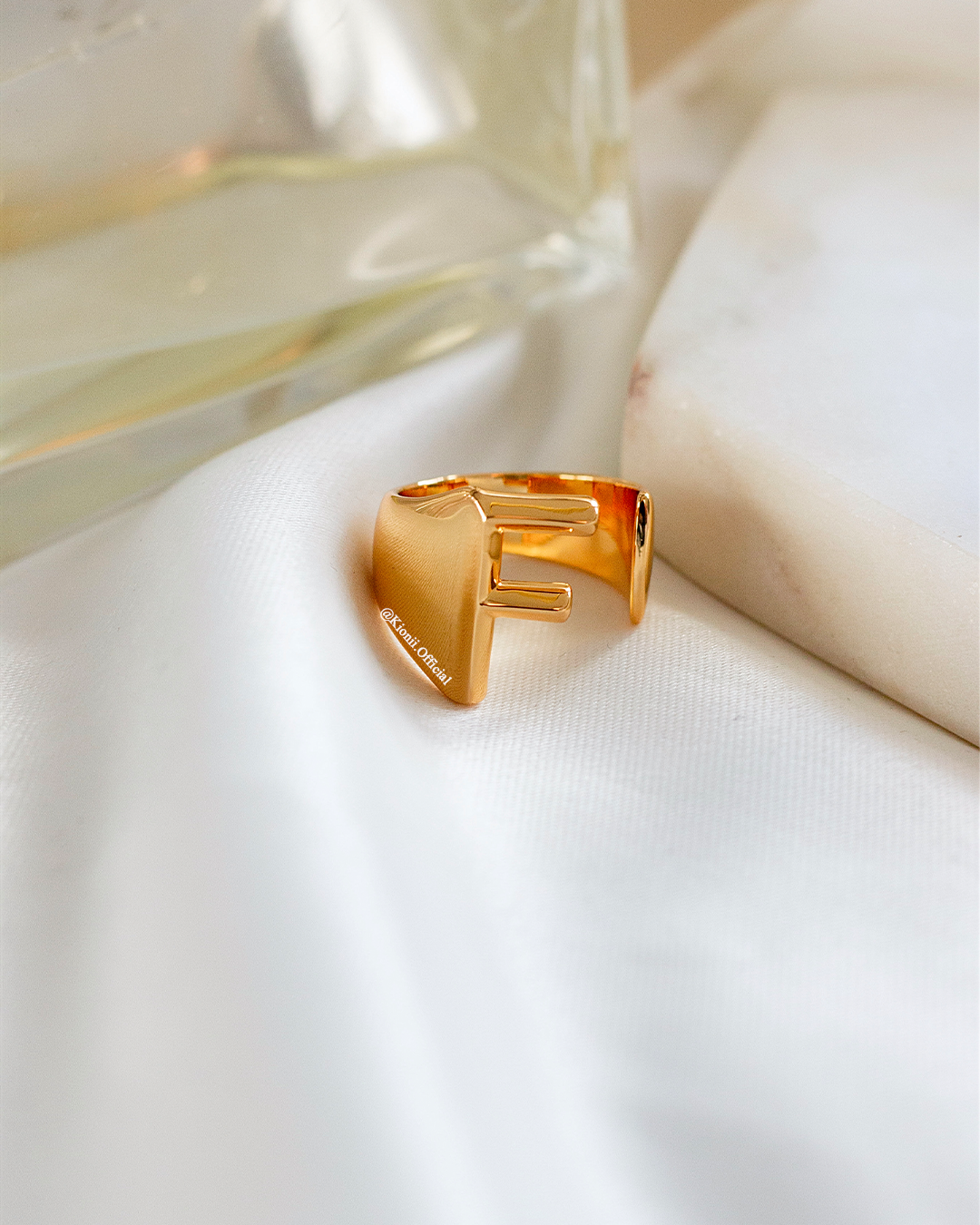 Initial Gold Chunky Ring - KIONII
