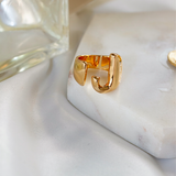 Initial Gold Chunky Ring - KIONII