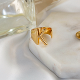Initial Gold Chunky Ring - KIONII
