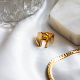 Initial Gold Chunky Ring - KIONII