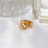 Initial Gold Chunky Ring - KIONII