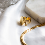 Initial Gold Chunky Ring - KIONII