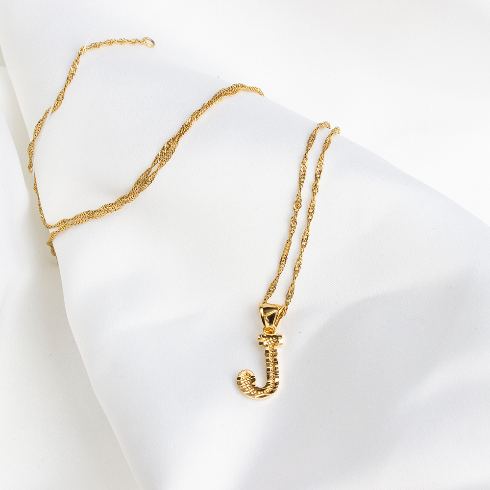 Initial Pendant Gold Plated Necklace - KIONII
