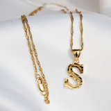 Initial Pendant Gold Plated Necklace - KIONII