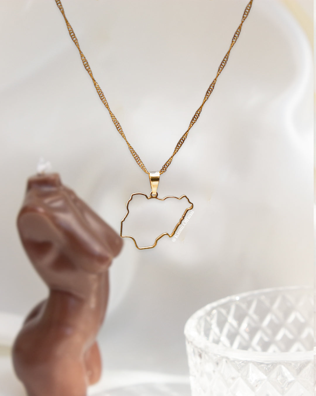 Nigeria Outline Necklace - KIONII