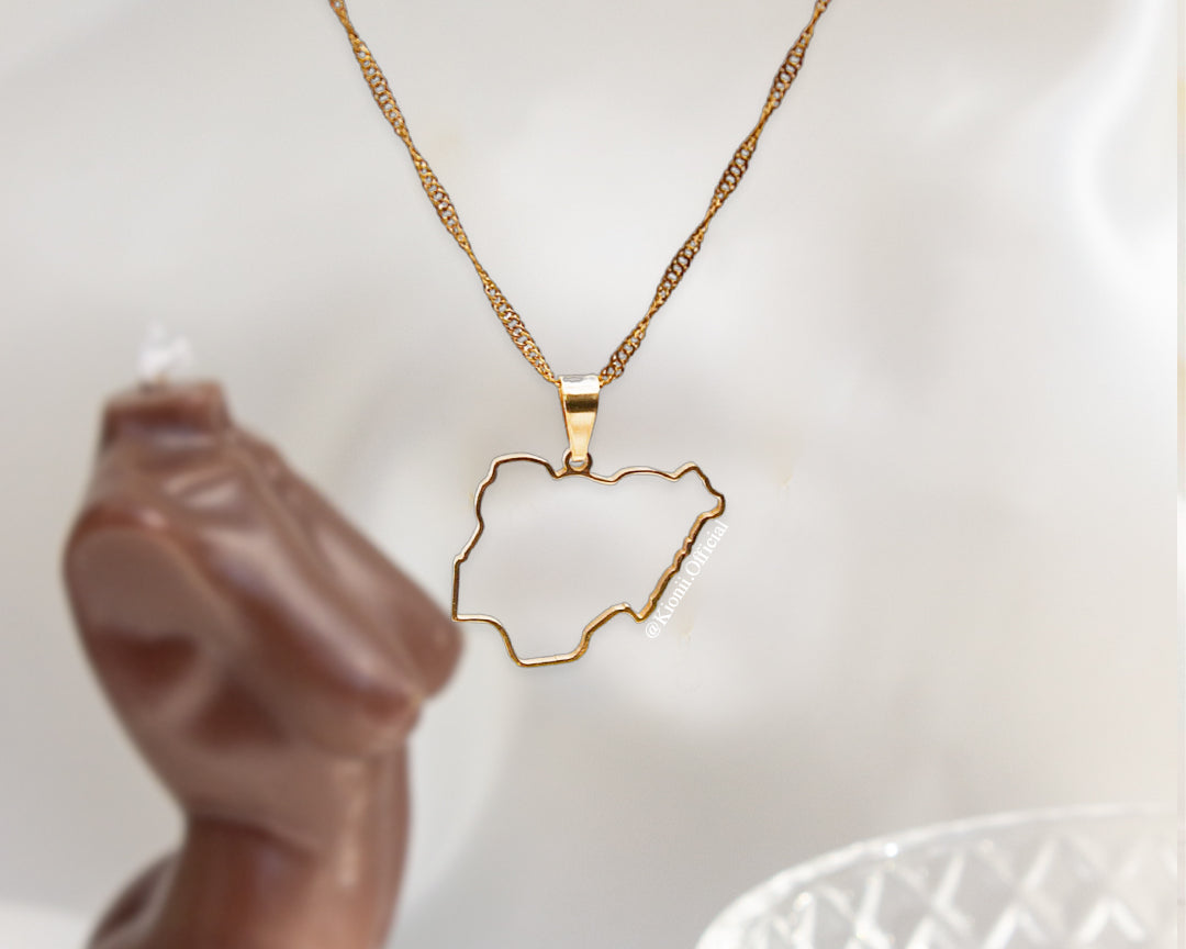 Nigeria Outline Necklace - KIONII